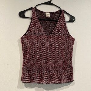 Orange U.S.A Pink Geometric Patterned Tank Top Cropped Top w/ Stretch Size Large